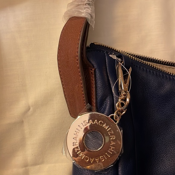 Brand new never used Black leather Isaac Mizrahi purse. Brown leather trim/strap - Picture 8 of 8